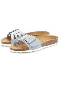 Pantolette ELBSAND "Sandale, Mule, offener Schuh, Sommerschuh, Lederpantolette", Damen, Gr. 41, blau (hellblau), Obermaterial: 100% Rindsleder. Decksohle: 100% Rindsleder. Laufsohle: 100% Synthetik, unifarben, Schuhe Pantolette, aus Leder mit weichem Korkfu&szlig;bett