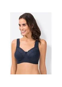 Miss Mary Of Sweden Entlastungs-BH MISS MARY, Damen, Gr. 105, Cup F, blau (marine), 83% Baumwolle, 10% Elasthan, 7% Polyamid, BHs BH Entlastungs-BH B&uuml;gelloser-BH