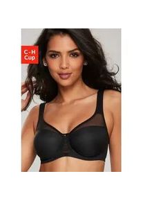 Minimizer-BH Nuance, Damen, Gr. 110, Cup D, schwarz, Netz, Obermaterial: 71% Polyamid, 29% Elasthan, BHs Minimizer-BH, mit B&uuml;gel und modischen Netzeins&auml;tzen