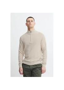 Troyer Blend "BHCodford", Herren, Gr. XXL, grau (oyster gray), Feinstrick, 100% Baumwolle, unifarben, regular fit h&uuml;ftlang, ohne Ausschnitt, eingesetzt, Pullover Troyer, Schicker Pullover mit Rei&szlig;verschlusskragen