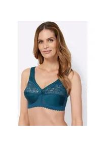 Entlastungs-BH Glamorise, Damen, Gr. 80, Cup F, blau (topas), 50% Polyamid, 40% Polyester, 10% Elasthan, BHs Entlastungs-BH