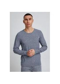 Strickpullover Blend "bhpullover", Herren, Gr. S, blau (marineblaus), Feinstrick, 100% Baumwolle, meliert, normal normal, Rundhals, Pullover Strickpullover, Stilvoller Feinstrick-Pullover mit Rundhalsausschnitt