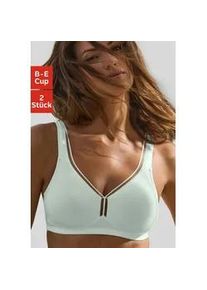T-Shirt-BH Petite Fleur, Damen, Gr. 75, Cup B, gr&uuml;n (mint, wei&szlig;), Jersey, Obermaterial: 93% Baumwolle, 7% Elasthan, BHs T-Shirt-BH, ohne B&uuml;gel aus Baumwolle, Basic Dessous, Topseller
