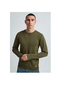 Rundhalspullover Blend "BHPullover", Herren, Gr. L, gr&uuml;n (olive night), Feinstrick, 100% Baumwolle, unifarben, regular fit normal, Rundhals, eng, Pullover Rundhalspullover, Stilvoller Feinstrick-Pullover mit Rundhalsausschnitt