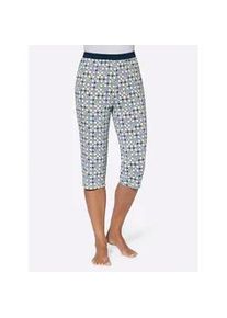 Schlafhose, Damen, Gr. 56/58, Normalgr&ouml;&szlig;en, blau (himmelblau, bedruckt), 100% Baumwolle, gebl&uuml;mt, gemustert, mehrfarbig, Hosen Schlafhose