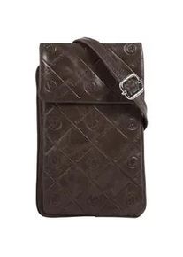 Umh&auml;ngetasche Bruno Banani, Damen, Gr. B/H/T: 13cm x 20cm x 3cm onesize, braun, Leder, leicht gl&auml;nzend, unifarben, Taschen Umh&auml;ngetasche, echt Leder