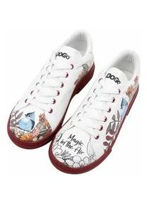 Sneaker DOGO "Ace Low-Top Sneaker Life Goes On Damen Sneaker, Ace Low-Top", Damen, Gr. 38, Normalschaft, braun (wei&szlig;, braun), Lederimitat, Schuhe Sneaker, Handgefertigt