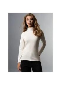 Rollkragenshirt TRIGEMA "TRIGEMA Rollkragenshirt", Damen, Gr. M, beige (natur), Feinstrick, 95% Baumwolle, 5% Elastan, Basic, normal, ohne Ausschnitt, Shirts