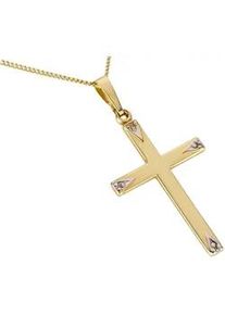 Kettenanh&auml;nger Firetti "Schmuck Geschenk Gold 333 Halsschmuck Anh&auml;nger f&uuml;r Halskette Kreuz", silber (gelbgoldfarben, wei&szlig;goldfarben), Schmuckanh&auml;nger, Damen, Gelbgold 333, 1 g, Kettenanh&auml;nger, Made in Germany