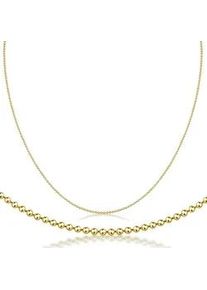 Collierkettchen Firetti "Schmuck Geschenk Silber 925 Kugelkettengliederung in mehreren Breiten" Gr. 50, gold (gelbgoldfarben), Halsketten, Damen, 50, Silber 925 (Sterlingsilber), B: 1,5mm, Made in Germany, B:1,5mm