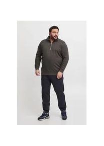 Troyer Blend "BHAliere Big & Tall", Herren, Gr. 6XL, charcoal mix, Sweatware, 60% Baumwolle, 40% Polyester, unifarben, regular fit normal, Rundhals, eingesetzt, Pullover Troyer, Stilvoller Sweat-Troyer mit Stehkragen in gro&szlig;en Gr&ouml;&szlig;en