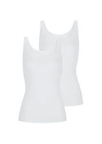 Unterhemd Mey "Superfine Organic", Damen, Gr. 42, N-Gr, wei&szlig;, Single Jersey, Obermaterial: 92% Baumwolle, 8% Elasthan, k&ouml;rpernah, Rundhals, Unterhemden Unterhemd, breite Tr&auml;ger, tiefer Rundhalsausschnitt, Single Jersey, elastisch