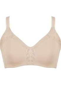Minimizer-BH Naturana "Minimizer", Damen, Gr. 75, Cup C, beige (light beige), Obermaterial: 81% Polyamid, 19% Elasthan. Spitze: 64% Polyamid, 36% Elasthan, unifarben, bequem, BHs Minimizer-BH, Shaping-Effekt, breite Tr&auml;ger, feminin, ohne B&uuml;gel, mit Spitze, bequem