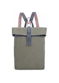 Cityrucksack Fritzi aus Preussen "Izzy03", Damen, Gr. B/H/T: 18cm, gr&uuml;n (khaki), Baumwolle, Kunstfaser, Rucks&auml;cke Cityrucksack, mit stufenlosvertellbaren Tr&auml;gern