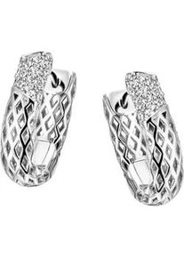 Paar Creolen Firetti "Schmuck Geschenk Silber 925 Ohrschmuck glitzernd", silber (silberfarben, kristallwei&szlig;, kristallwei&szlig;), Ohrringe, Damen, Silber 925 (Sterlingsilber), mit Zirkonia (synth.)