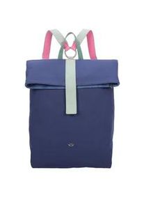 Cityrucksack Fritzi aus Preussen "Izzy03", Damen, Gr. B/H/T: 18cm, blau (dunkelblau), Baumwolle, Kunstfaser, Rucks&auml;cke Cityrucksack, mit stufenlosvertellbaren Tr&auml;gern