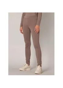 Treggings Base Level, Damen, Gr. 36, N-Gr, grau (schwarz taupe), Web, Obermaterial: 65% Viskose, 30% Nylon, 5% Elasthan, unifarben, eng lang, Hosen Treggings, mit elastischem Bund und Viskose