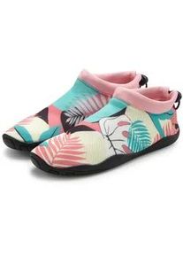 Badeschuh Lascana "Badelatsche, Badeschuhe", Damen, Gr. 36, bunt (schwarz), Obermaterial: 100% Neopren. Decksohle: 100% Neopren. Futter: 100% Neopren. Laufsohle: 100% Synthetik, bedruckt, Basic, Schuhe Badeschuh, Aquaschuh, Slipper, Wasserschuh ultraleicht und schnelltrocknend VEGAN