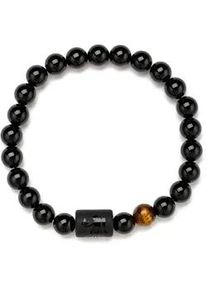 Armband Firetti "Schmuck Geschenk Armschmuck Armkette Edelstein Sternzeichen", schwarz (schwarz, schwarz, braun), Armb&auml;nder, Damen, 20cm, Jungfrau, Silikon Stein, Silikon, Stein, Armband, Made in Germany - mit Onyx und Geburtsstein