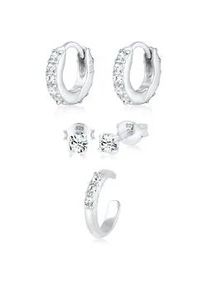 Ohrring-Set Elli "3er Set 925 Silber, mit Kristallen von Swarovski", silber, Ohrringe, Damen, onesize,mit Steinen, Silber 925 (Sterlingsilber)