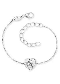 Armband Herzengel "Schmuck Geschenk Armkette Angeli-Herz", silber (silberfarben), Armb&auml;nder, M&auml;dchen, 16cm, Silber 925 (Sterlingsilber), Armband