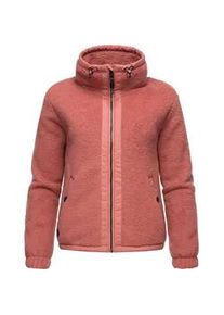 Sweatjacke Ragwear "Nordicka", Damen, Gr. XXL (44), rosa (altrosa), Fleece, Obermaterial: 100% Polyester; Innenfutter: 100% Polyester, l&auml;ssig geschnitten h&uuml;ftlang, hoch geschlossener Ausschnitt, &Auml;rmel ohne &Auml;rmelschlitz normaler Saum mit Gummizug, Sweatjacken Sweatjacke, Sportliche Kapuzenjacke mit Kunstleder-Elementen