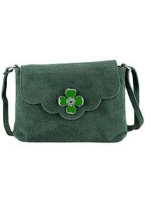 Allg&auml;u Rebell Umh&auml;ngetasche ALLG&Auml;U REBELL "Bl&uuml;mchen", Damen, Gr. B/H/T: 26cm x 18cm x 5cm onesize, gr&uuml;n, Leder, Taschen Umh&auml;ngetasche, Designed im Allg&auml;u