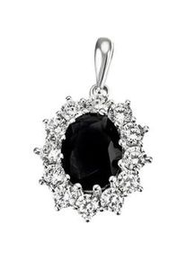 Kettenanh&auml;nger Firetti "Schmuck Geschenk Silber 925 Halsschmuck Anh&auml;nger Lady D Diana Royal", silber (silberfarben, onyxschwarz, kristallwei&szlig;, onyxschwarz, kristallwei&szlig;), Schmuckanh&auml;nger, Damen, Silber 925 (Sterlingsilber), 2,1 g, Kettenanh&auml;nger, mit Glasstein, Zirkonia (synth.)