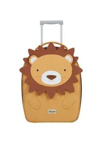 Kinderkoffer Samsonite "Happy Sammies ECO, Lion Lester", Gr. B/H/T: 41,5cm x 45cm x 19cm 22,5 l, gelb (lion lester), Polyester, festlich, Koffer, Arbeitsrucksack Schulrucksack Freizeitrucksack aus recyceltem Material