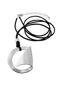 Kette mit Anh&auml;nger Firetti "Anh&auml;nger matt, Industriedesign", schwarz (metallfarben, schwarz), Halsketten, Damen, Metall Polyurethan, L: 92 B: 3mm, Metall, Polyurethan, B:3mm