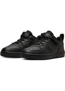 Sneaker Nike SPORTSWEAR "COURT BOROUGH LOW RECRAFT (PS)", Damen, Gr. 34, schwarz (schwarz, schwarz), Synthetik, Schuhe Sneaker, Design auf den Spuren des Air Force 1, f&uuml;r Kinder