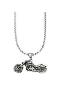 Kette mit Anh&auml;nger Bruno Banani "Schmuck", schwarz (edelstahlfarben, schwarz), Halsketten, Damen, Edelstahl, L: 55 B: 2,8mm, B:2,8mm