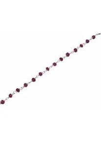 Kette ohne Anh&auml;nger Firetti "Schmuck Geschenk Silber 925 Halsschmuck Halskette Edelstein", bunt (silberfarben, rot), Halsketten, Damen, Silber 925 (Sterlingsilber), L: 45, Made in Germany - mit Rubin, Labradorit oder Pyrit