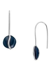 Paar Ohrhaken Skagen "Schmuck Geschenk Edelstahl Ohrringe SOFIE SEA GLASS", blau (edelstahlfarben, dunkelblau, blau), Ohrringe, Damen, Edelstahl, mit Glassteinen