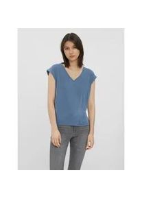V&eacute;ro Moda V-Shirt VERO MODA "VMFILLI SS V-NECK TEE GA NOOS", Damen, Gr. XL, blau (china blau), Jersey, Obermaterial: 70% Modal (TENCELTM), 30% Polyester, unifarben, relaxed fit normal, V-Ausschnitt, Shirts, Materialmix, relaxed fit