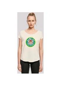 T-Shirt F4NT4STIC "Stranger Things Hawkins Tiger Circle", Damen, Gr. 3XL, wei&szlig; (sandwei&szlig;), Obermaterial: 100% Baumwolle, regular fit, Rundhals, ohne B&uuml;ndchen, Shirts T-Shirt, Premium Qualit&auml;t