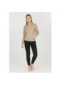 Fleecejacke WHISTLER "SAMANI", Damen, Gr. 44, beige, 100% Polyester, meliert, normal, hoch geschlossener Ausschnitt, Jacken Fleecejacke, aus schnell trocknendem Funktionsmaterial