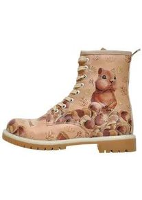 Schn&uuml;rboots DOGO "Longe Boots Schn&uuml;rstiefel It Wasn't Me Damen Stiefeletten", Damen, Gr. 41, Normalschaft, braun (braun, braun), Lederimitat, Schuhe Schn&uuml;rboots, Handgefertigt