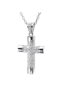 Kettenanh&auml;nger Firetti "Schmuck Geschenk Silber 925 Halsschmuck Anh&auml;nger Kreuz", silber (silberfarben, wei&szlig;), Schmuckanh&auml;nger, Damen, Silber 925 (Sterlingsilber), 9,9 g, Kettenanh&auml;nger, mit Zirkonia (synth.)