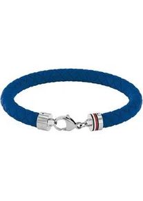 Armband Tommy Hilfiger "SS24 SILICONE", blau (blau, edelstahlfarben), Armb&auml;nder, Herren, 19cm, Edelstahl Silikon, Edelstahl, Silikon, Armband, mit Emaille
