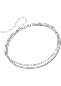 Fu&szlig;kette Smart Jewel "Figarokette, Schlangenkette flach, Silber 925", silber, Fu&szlig;ketten, Damen, 28cm, Silber 925 (Sterlingsilber)