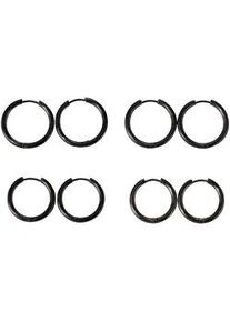 Creolen-Set Firetti "Multipack Schmuck Geschenk Ohrschmuck Ohrringe", schwarz (schwarz, grau, grau), Ohrringe, Damen, Edelstahl, Made in Germany - mit H&auml;matit