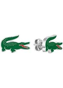 Paar Ohrstecker Lacoste "ARTHOR", gr&uuml;n (edelstahlfarben, gr&uuml;n), Ohrringe, Herren, Edelstahl, mit Emaille