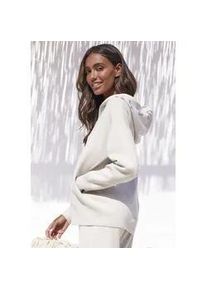 Strickjacke ELBSAND, Damen, Gr. 32/34, grau (hellgrau), Feinstrick, Obermaterial: 50% Viskose, 28% Polyester, 22% Nylon, meliert, unifarben, bequem h&uuml;ftbedeckend, Strickjacken Strickjacke, aus hochwertigen Strick und eingestricktem Logo, Loungewear, Topseller