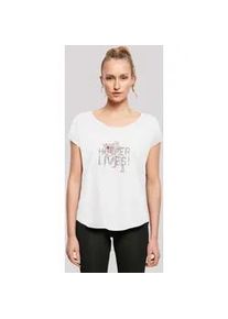 T-Shirt F4NT4STIC "Stranger Things Hoppers Live Netflix TV Series", Damen, Gr. 4XL, wei&szlig;, Obermaterial: 100% Baumwolle, regular fit, Rundhals, ohne B&uuml;ndchen, Shirts T-Shirt, Premium Qualit&auml;t