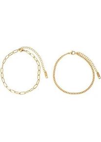 Fu&szlig;ketten Set Firetti "Schmuck Geschenk K&ouml;rperschmuck", gold (gelbgoldfarben), Fu&szlig;ketten, Damen, Edelstahl