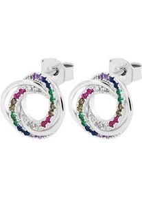 Adelia&acute;s Paar Ohrh&auml;nger ADELIA ́S "Damen Ohrstecker aus rhodiniertem 925 Sterling Silber", bunt, Ohrringe, Damen, Damen, Silber 925 (Sterlingsilber)