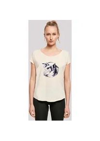 T-Shirt F4NT4STIC "The Witcher Wolf Logo Infill Netflix TV Series", Damen, Gr. 3XL, wei&szlig; (sandwei&szlig;), Obermaterial: 100% Baumwolle, regular fit, Rundhals, ohne B&uuml;ndchen, Shirts T-Shirt, Premium Qualit&auml;t
