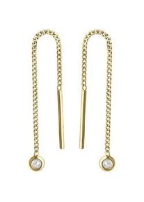 Paar Ohrh&auml;nger Firetti "Schmuck Geschenk Gold 333 Ohrschmuck Durchzieher Solit&auml;r", gold (gelbgoldfarben, kristallwei&szlig;, kristallwei&szlig;), Ohrringe, Damen, Gelbgold 333, mit Zirkonia (synth.)