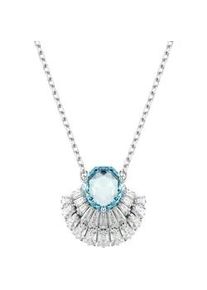 Kette mit Anh&auml;nger Swarovski "Idyllia E Fauna Muschel", bunt (metallfarben, kristallwei&szlig;, blau), Halsketten, Damen, Metall, L: 45, mit Swarovski Kristall